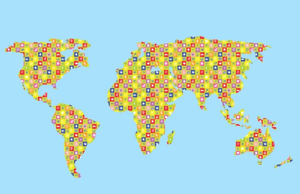 Carte du monde drôle pour les enfants — Image vectorielle