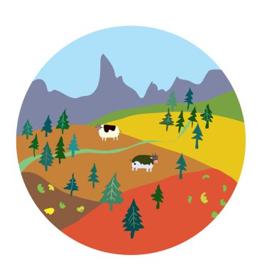 Dağ Çiftliği için sonbahar manzarası