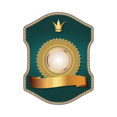 Golden klasik şablon-amblem ve Hanedanlık armaları antika stili.