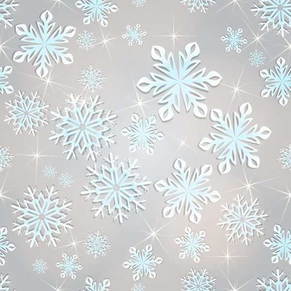 Fondo de copos de nieve sin costuras para el invierno y el tema de Navidad . — Vector de stock