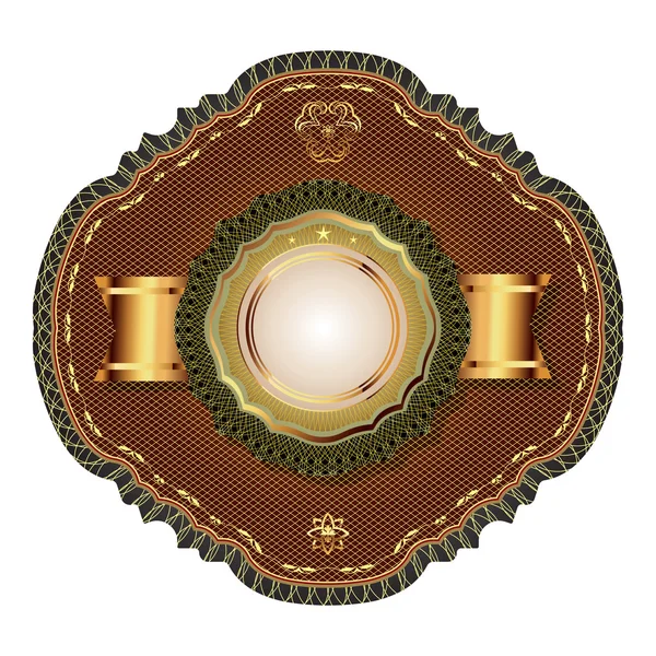Plantilla-emblema vintage dorado y estilo antiguo heráldico . — Archivo Imágenes Vectoriales