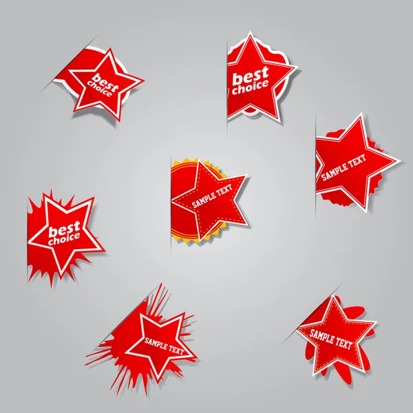 Conjunto de diferentes etiquetas estrella . — Vector de stock