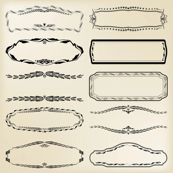 Conjunto de elementos de diseño caligráfico: marcos vintage . — Archivo Imágenes Vectoriales