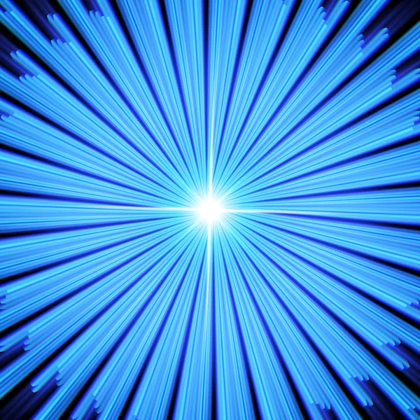 Blue Light rays with star. — Stock Vector