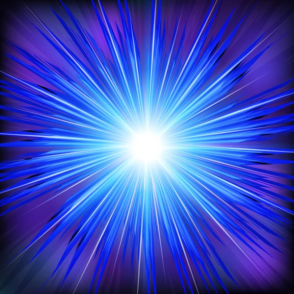 Blue Light rays with star. — Stock Vector