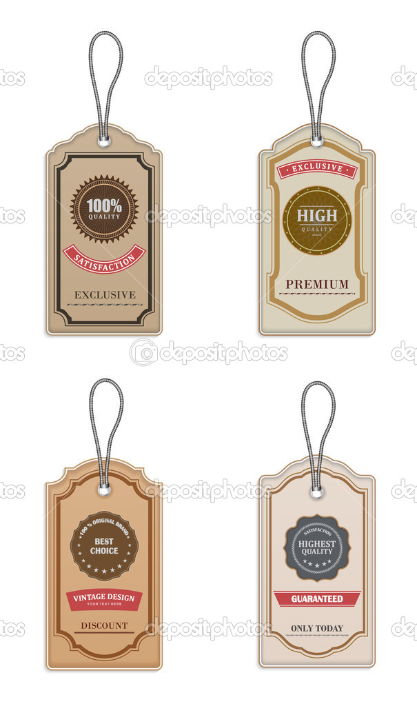 Vintage Style Sale Tags. 