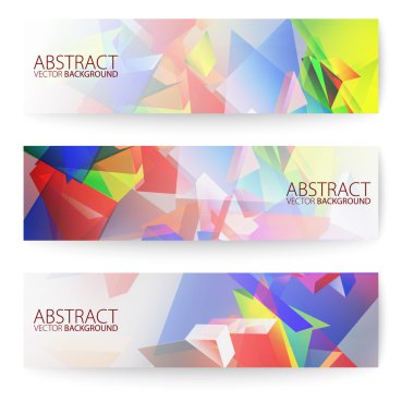 soyut 3d üçgen afiş ayarla.