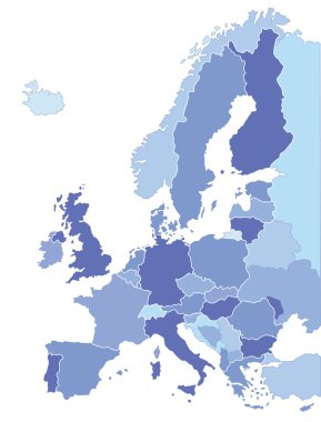 Avrupa Renkli Ülke Haritası