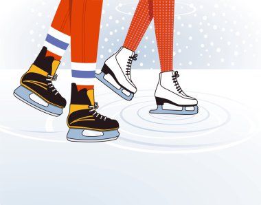Two ice skaters clipart