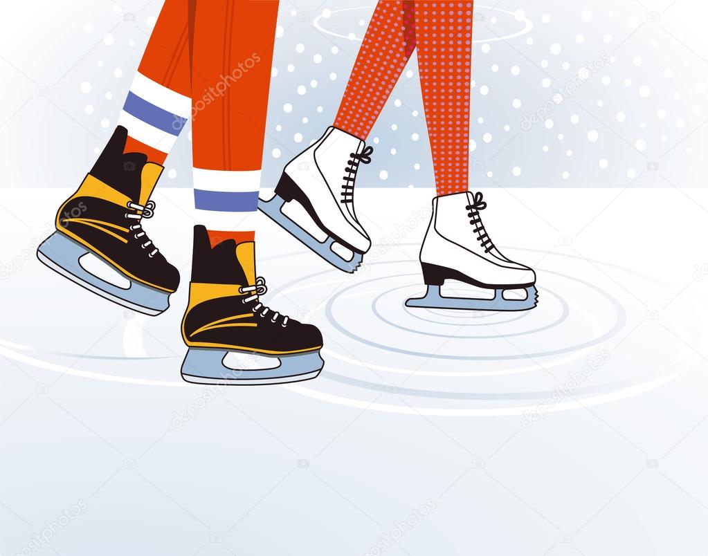 Two ice skaters