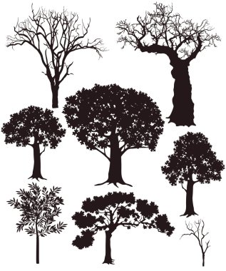 Tree silhouettes clipart