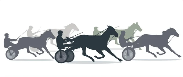 Course de chevaux de Trot — Image vectorielle