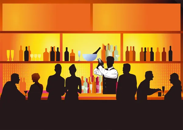 Night Bar — Stock Vector