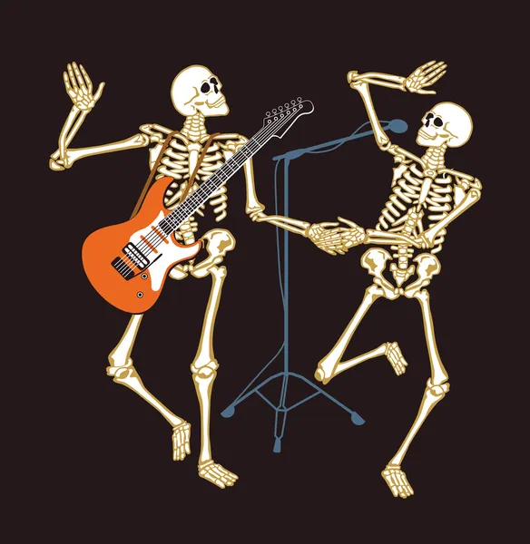 Skeleton concert — Stock Vector