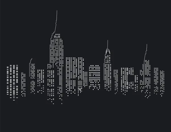 Nueva York de noche — Vector de stock