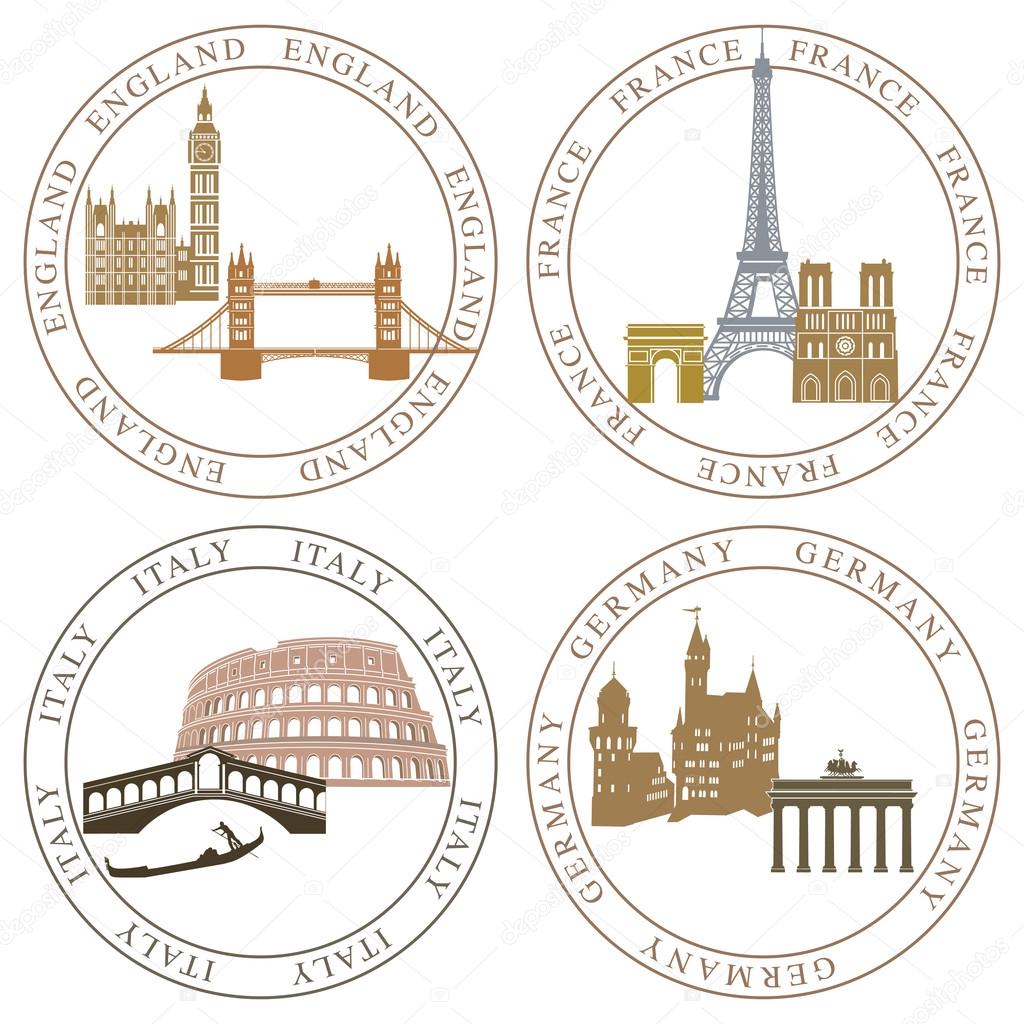 Europe landmarks and main cities — Stock Vector © scusi09 19861103