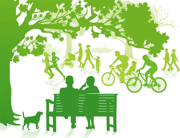 Πράσινο στο πάρκο της πόλης — Διανυσματικό Αρχείο