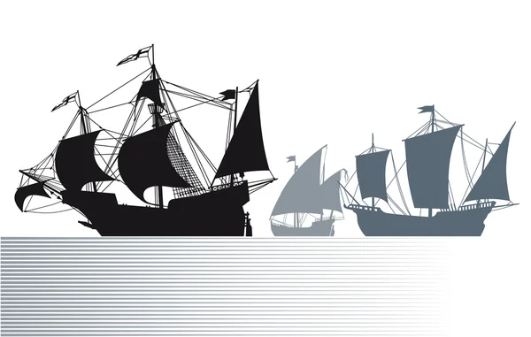Le navi di Cristoforo Colombo — Vettoriale Stock