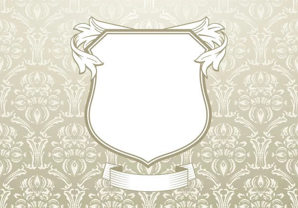 Ornamentación barroca con escudo — Vector de stock