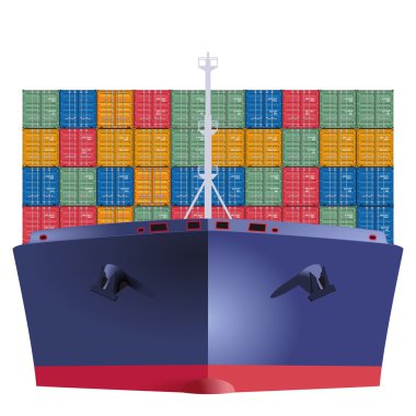Container ship from the front clipart