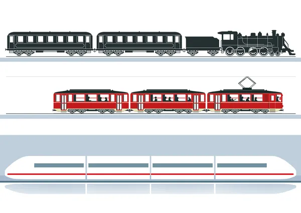 Trois chemins de fer — Image vectorielle
