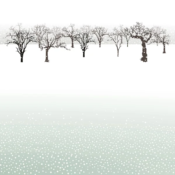 Winterlandschaft mit Bäumen — Stockvektor