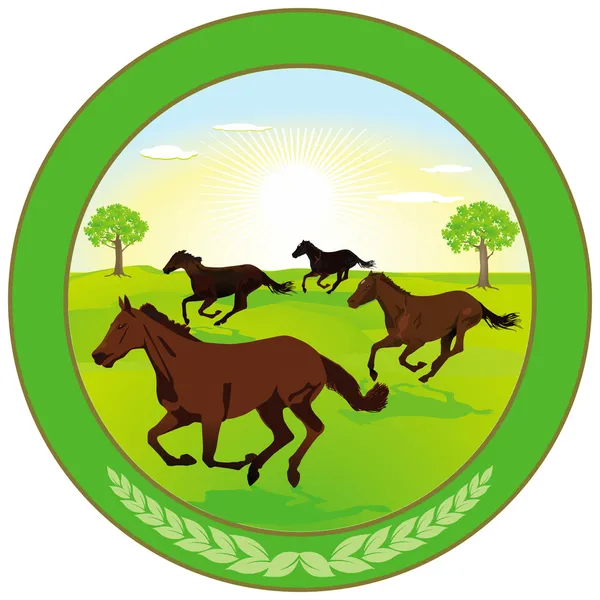 Horse breeding Label — Stock Vector