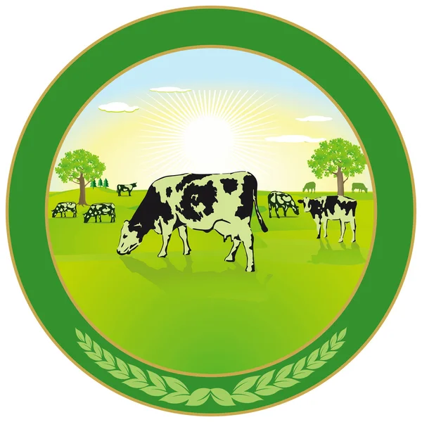 Dairy farming Label — Stock Vector