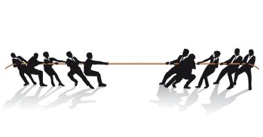 Business at the tug of war competition clipart