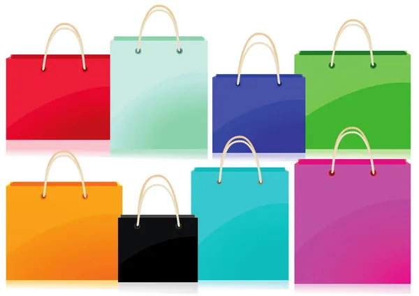 रंगीत खरेदी बॅग — स्टॉक व्हेक्टर
