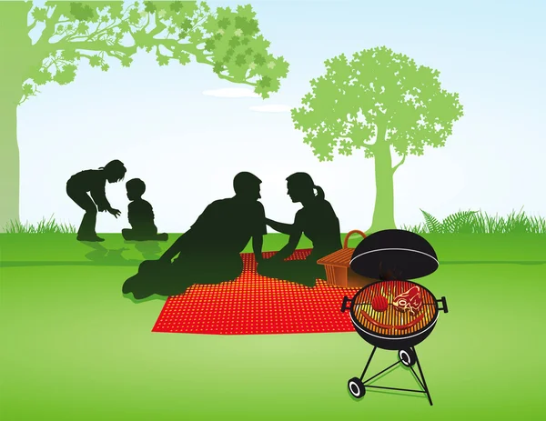 Picnic with family — Stock Vector