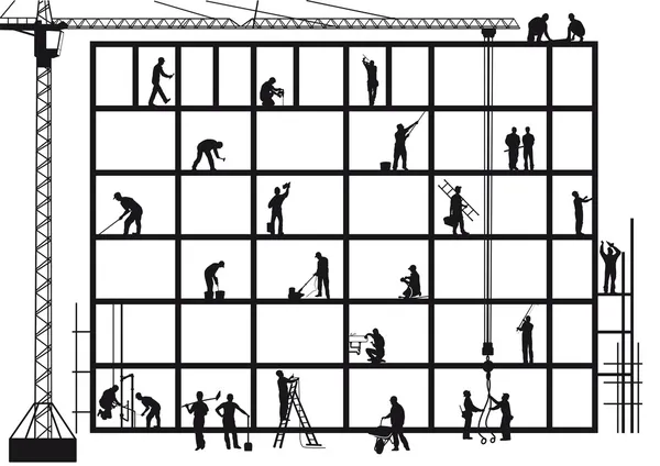Craftsmen in the construction — Stock Illustration Craftsmen in the construction Stock Illustration