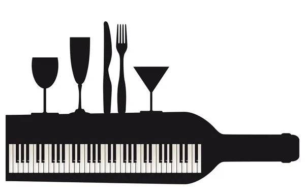 Party with piano — Stock Vector