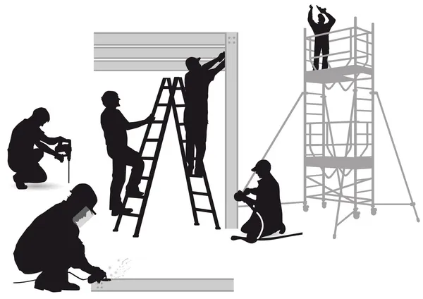 Steel construction and locksmiths — Stock Illustration Steel construction and locksmiths Stock Illustration