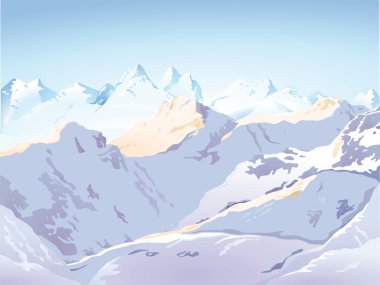 Mountains in snow clipart