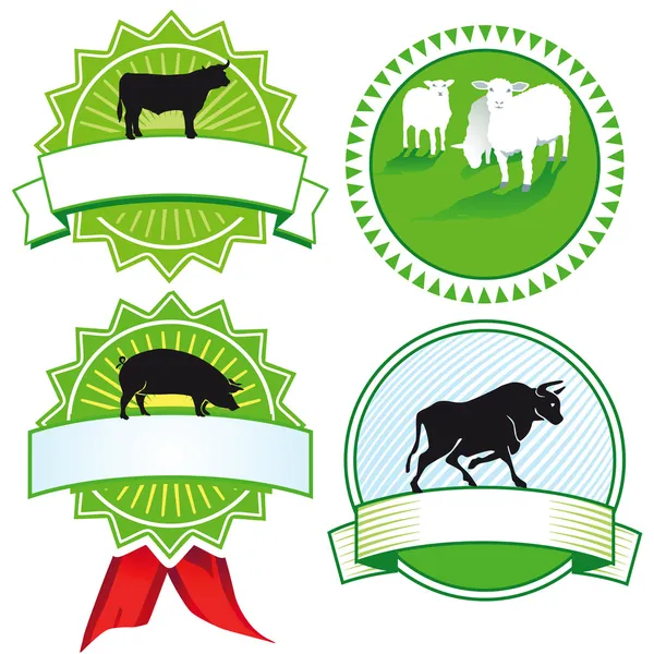 Signes d'élevage bovin — Image vectorielle