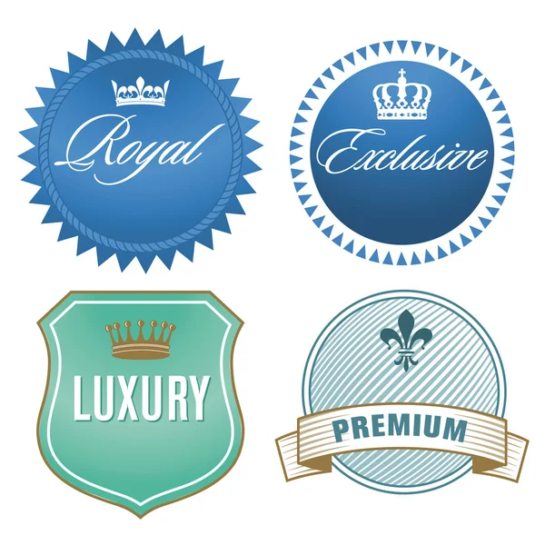 Luxury labels with crown. Crest. — Stock Vector