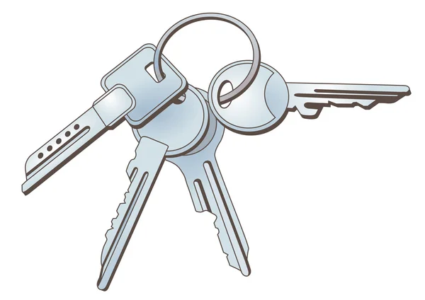 Schlüssel und Schlüsselanhänger — Stockvektor