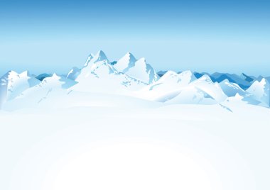High mountains in the snow clipart