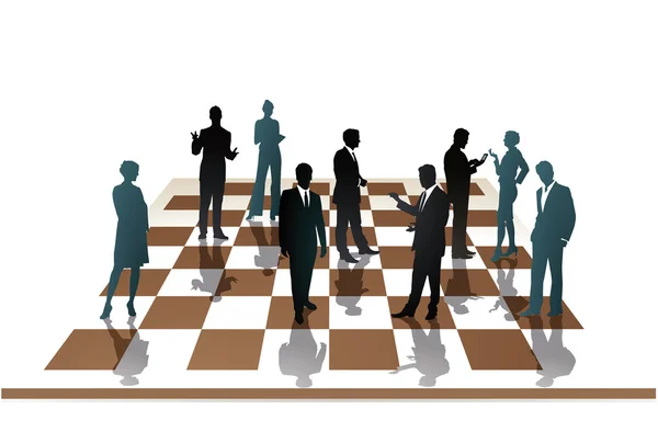 Çalışanların satranç — Stok Vektör