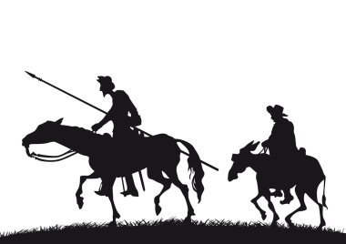 Don Quixote and Sancho Panza clipart