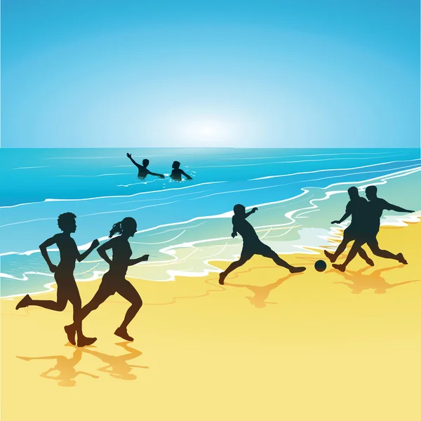Zábava a sport na pláži — Stockový vektor