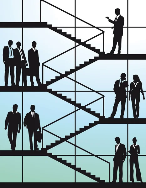 Üzletemberek a lépcsőn — Stock Vector