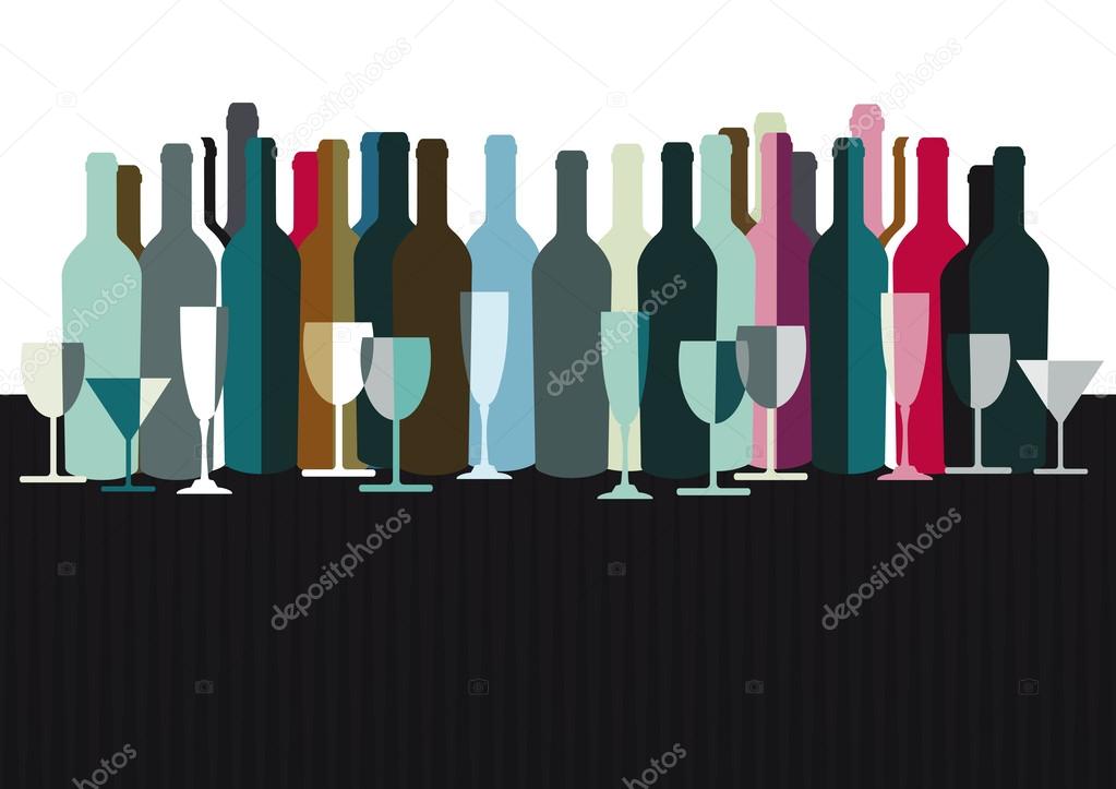 Spirits and wine bottles