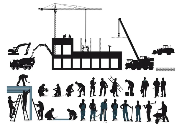 建筑工人的建设项目 — 图库矢量图片