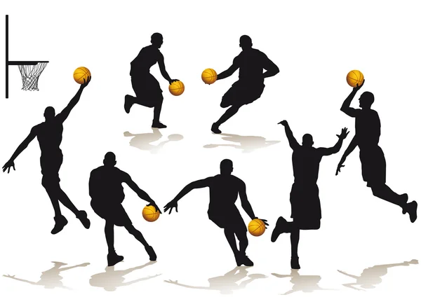 Kosárlabda játékosok — Stock Vector