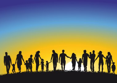 Families in Sunrise clipart