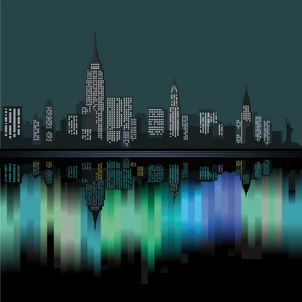 Nueva York por la noche — Vector de stock