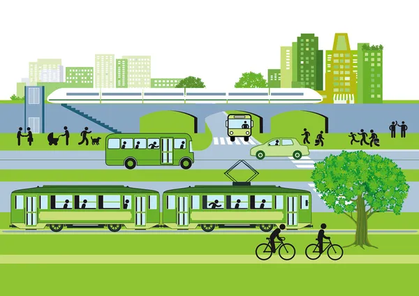 Transport in the city — Stock Vector