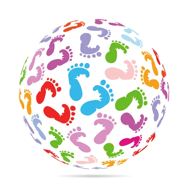 Funny baby footprints — Stock Vector